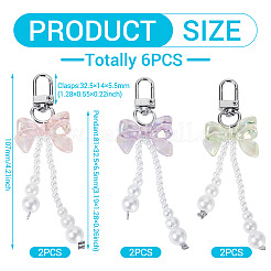 6 pièce de décorations suspendues en plastique ABS imitation perle&nbsp;AJEW-TA0002-30