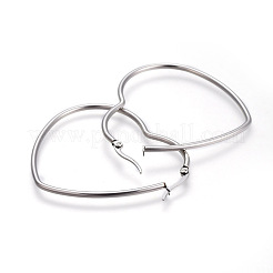 Boucles d'oreilles créoles en acier inoxydable 201 résistantes au ternissement&nbsp;LS-EJEW-A052-09C