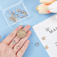 20 Stück 2 Farben Rack Plating Messing Micro Pave klare Zirkonia Charms&nbsp;KK-PH0009-43