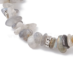Braccialetti elastici con perline di labradorite naturale&nbsp;BJEW-JB12316-01