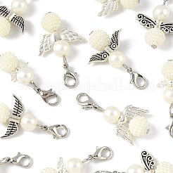 14 pièce 7 styles de décorations suspendues en plastique ABS imitation perle&nbsp;HJEW-FS00042-02-1