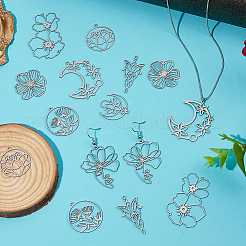 16 pièce 8 styles 201 pendentifs en acier inoxydable&nbsp;STAS-HS0001-85