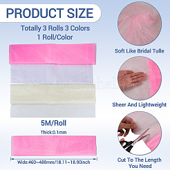 3 Rolle 3 Farben Polyestergewebe&nbsp;AJEW-TA0002-65B-02