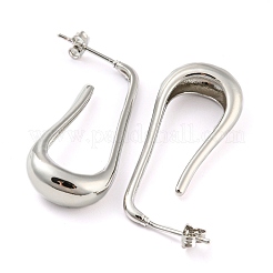 Aretes en forma de lágrima de latón chapado en rejilla&nbsp;EJEW-P242-04P