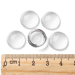 Transparent halbrund Glas Cabochons&nbsp;X-GGLA-R027-14mm