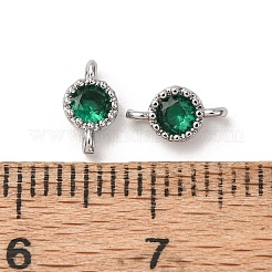 Messing Pavé-Anhänger mit grünen Zirkonia-Steinen&nbsp;ZIRC-L105-11P