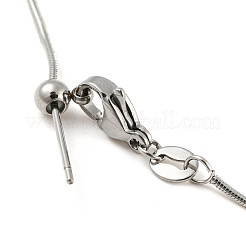 Pulseras de cadena de serpiente ajustables con cuentas de acero inoxidable 304 que no se deslustran para mujer&nbsp;BJEW-M307-01E-P