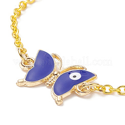 Farfalla in lega di colore 2 pz 2 con braccialetti a maglie malocchio incastonati con smalto&nbsp;BJEW-JB09162