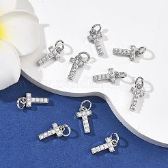 Pendentifs en laiton Shegrace avec micro-pavé de zircone cubique transparente&nbsp;XGRQ29361-394P-T