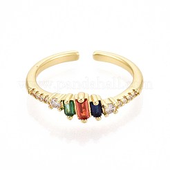 Anelli per polsini da donna in ottone con micro pavé di zirconi cubici&nbsp;KK-T071-76G