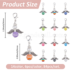 84 pendentif décoratif en plastique ABS imitation perle 14 couleurs&nbsp;HJEW-FH00101