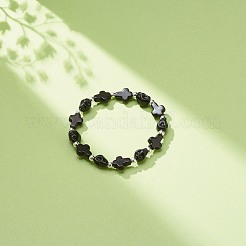 Braccialetto elasticizzato con perline di turchese sintetico (tinto) e perline di teschio&nbsp;BJEW-JB08449-03