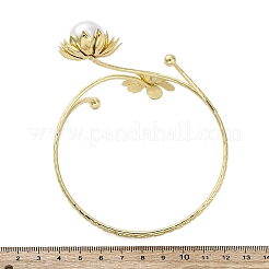 Bracelets manchettes en alliage de lotus pour filles et femmes&nbsp;AJEW-A063-01J-G