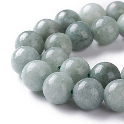 Natürliche weiße Jade Nachahmung birmanischen Jade Perlen Stränge&nbsp;G-I299-F09-10mm