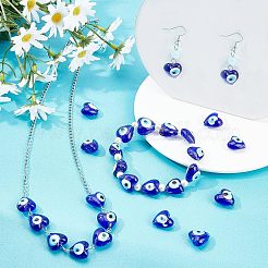 Heart evil eye Glasperle Litzen&nbsp;LAMP-NB0001-33