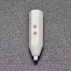 Пластиковые кнопки два отверстия, карандаш, белые, 24x6x5.5 мм, отверстие : 1 мм