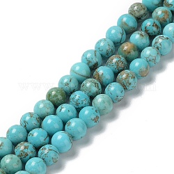 Natürliche Howlith Perlen Stränge, gefärbt, Runde, 6.5 mm, Bohrung: 0.9 mm, ca. 63~64 Stk. / Strang, 15.67~15.75'' (39.8~40 cm)