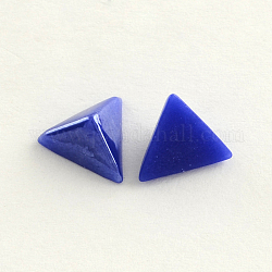 Pearlized Plated Opaque Glass Cabochons, Triangle, Blue, 9.5x11x5mm