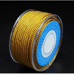 Cordes en nylon rondes, cordes de milan / cordes torsadées, verge d'or, 2.5mm, environ 10.93 yards (10 m)/rouleau