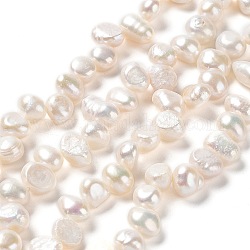 Naturali keshi perline perle fili, perla d'acqua dolce coltivata, perle barocche, grado 3 un, due lati lucido, biancheria, 6~7x5~6mm, Foro: 0.7 mm, circa 59~60pcs/filo, 13.58''~13.98'' (34.5~35.5 cm)