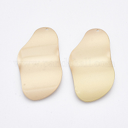 Smooth Surface Iron Big Pendants, Cadmium Free & Lead Free, Matte Gold Color, 52x29x4.5mm, Hole: 1.8mm