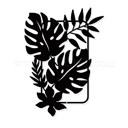 NBEADS Palm Leaves Metal Wall Art Decor Tropical Leaves, Black Wall Hanging Decor Silhouette Wall Art for Home Bedroom Living Room Bathroom Kitchen Office Garden Hotel Wall Decoration, 30x21.9cm