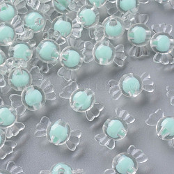 Transparente Acryl Perlen, Perle in Perlen, Süßigkeiten, Aquamarin, 9x17x8.5 mm, Bohrung: 2 mm, ca. 960 Stk. / 500 g