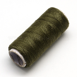 Cordones de hilo de coser de poliéster 402 para tela o diy artesanal, café, 0.1mm, aproximamente 120 m / rollo, 10 rollos / bolsa