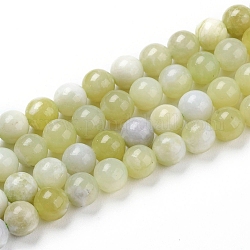 Abalorios naturales del jade hebras, redondo, 8mm, agujero: 1 mm, aproximamente 50 pcs / cadena, 14.96 pulgada (38 cm)