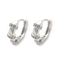Серьги-кольца из латуни с кубическим цирконием для женщин, кольцо, платина, 16x6 мм