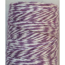Cordón de algodón macramé de 4 capa, cuerda de algodón retorcida, para manualidades, envoltorio de regalo, púrpura medio, 1mm, alrededor de 32.8 yarda (30 m) / rollo