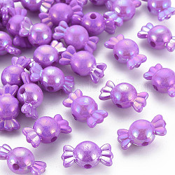 Opake Legierung Perlen, AB Farbe, Süßigkeiten, blau violett, 17x9x9 mm, Bohrung: 2 mm, ca. 943 Stk. / 500 g