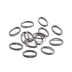 Anillos de salto de 304 acero inoxidable, anillos del salto abiertos, oval, color acero inoxidable, 20 calibre, 8x5x0.8mm, diámetro interior: 3.5x6.5 mm