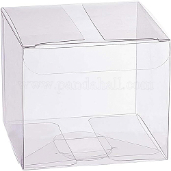 Прозрачная пластиковая ПВХ коробка подарочная упаковка, водонепроницаемая складная коробка, квадратный, прозрачные, 21.4x14x0.1 см, коробка: 7x7x7 см