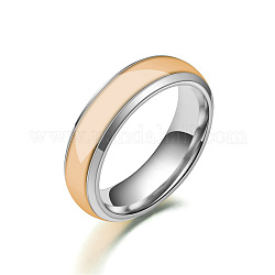 Luminoso 304 anello per dito a fascia piatta in acciaio inossidabile, gioielli bagliore al buio per uomo donna, arancione, misura degli stati uniti 8 (18.1mm)