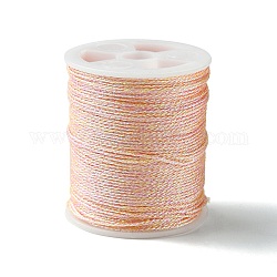 17 m de fil à coudre polyester couleur arc-en-ciel, Cordon en polyester 9 pli pour la fabrication de bijoux, colorées, 0.6mm, environ 18.59 yards (17 m)/rouleau