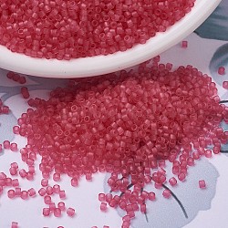 Perline miyuki delica, cilindro, perline giapponesi, 11/0, (db0780) rosa bubble gum trasparente semisatinato tinto, 1.3x1.6mm, Foro: 0.8 mm, circa 2000pcs/10g