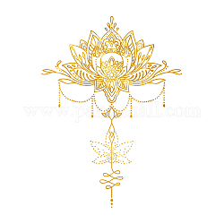Superdant oro loto mandala autoadesivo della parete lampadari di fiori decalcomanie della parete in stile boho indiano mandala namaste fiore adesivo in vinile lotus yoga meditazione arte murales decorazione per soggiorno camera da letto