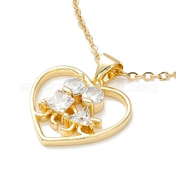 Прозрачное кубическое циркониевое сердце с парным кулоном на колье, 304 украшение из нержавеющей стали для женщин, золотые, 17.72 дюйм (45 см)