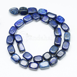 Naturales lapis lazuli de hebras de abalorios, cuboides, 12~15x8~12x8~12mm, agujero: 1.5 mm, aproximamente 30~32 pcs / cadena, 15.7 pulgada