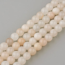 Natürliche rosa Aventurin Edelstein-runde Perle Stränge, 6~7 mm, Bohrung: 1 mm, ca. 58 Stk. / Strang, 14.9 Zoll