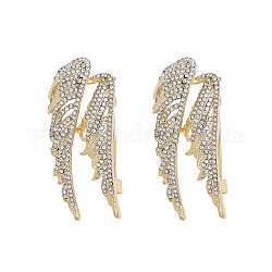 CHGCRAFT 2PCS Crystal Rhinestone Wing Lapel Pin, Alloy Exquisite Brooch for Women, Golden, 22x50x8.3mm, Pin: 0.7mm