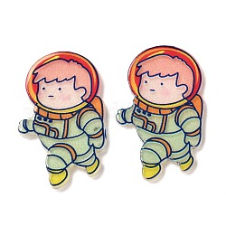 Cabochons acryliques de dessin animé, astronaute, verte, 34x22x2mm