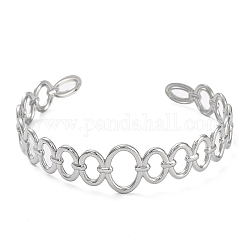 304 bracelet manchette ovale creux en acier inoxydable pour femme, couleur inoxydable, diamètre intérieur: 2-5/8 pouce (6.7 cm)