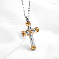 Ожерелье с подвеской в виде креста, 316л памятные украшения из нержавеющей стали для женщин, золотые, 19.69 дюйм (50 см)