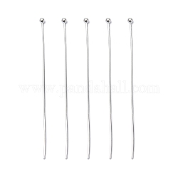 Brass Ball Head pins, Nickel Free, Silver Color Plated, Size: about 0.6mm thick, 50mm long, head: 1.5mm