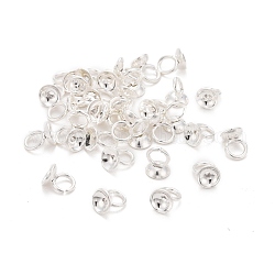 201 perline pendenti in acciaio inossidabile, per ciondoli con coperchio a bolle di vetro globo, argento, 4x4mm, Foro: 1.2 mm