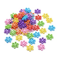 Opake Legierung Perlen, Blume, Mischfarbe, 31x28x4.5 mm, Bohrung: 1.5 mm, ca. 239 Stk. / 500 g