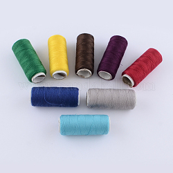 402 Polyester-Nähgarn Schnüre für Tuch oder DIY Fertigkeit, Mischfarbe, 0.1 mm, ca. 120 m / Rolle, 10 Rollen / Beutel
