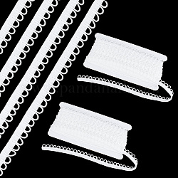 Cordino elastico in nylon con passanti per bottoni, elastici per cucire all'occhiello, piatto, bianco, 1/2 pollice (13~14 mm), circa 10.94 iarde (10 m)/carta